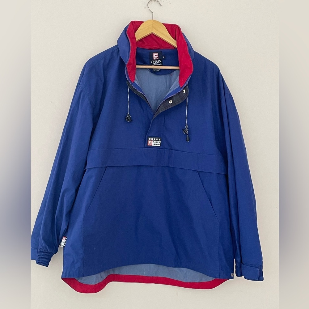 Vintage Chaps ralph lauren anorak jacket size size xl blue/red​